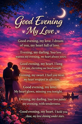 long good evening message for my love